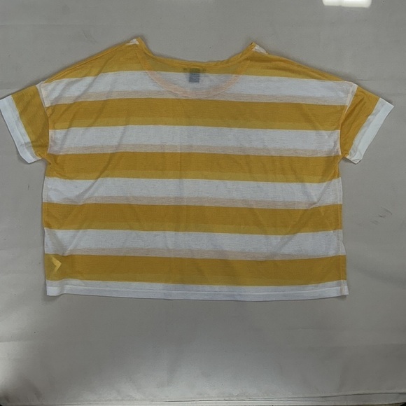 H&M Yellow and White Wide Striped Crop Top - Picture 9 of 12